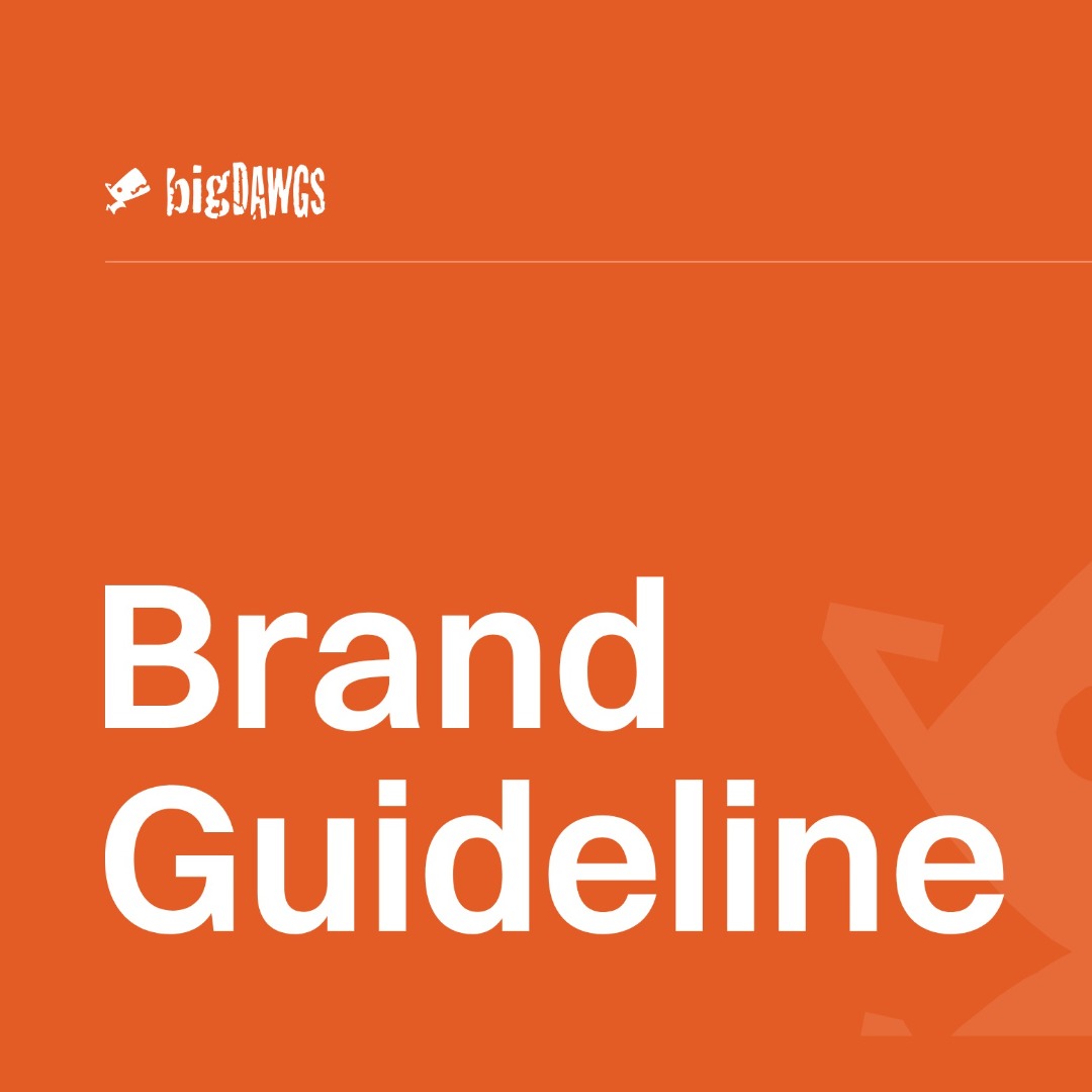 The 2026 bigDAWGS brand book cover on the brand orange
