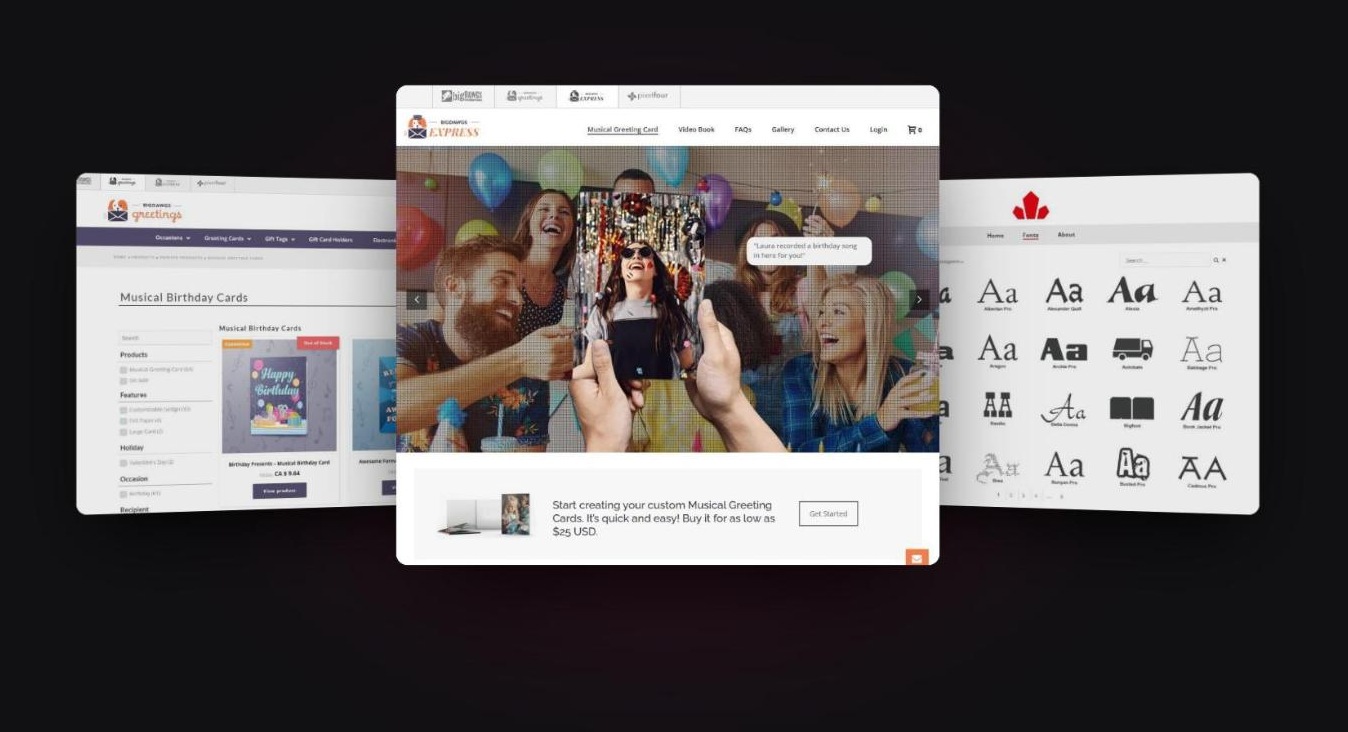 Three online stores
